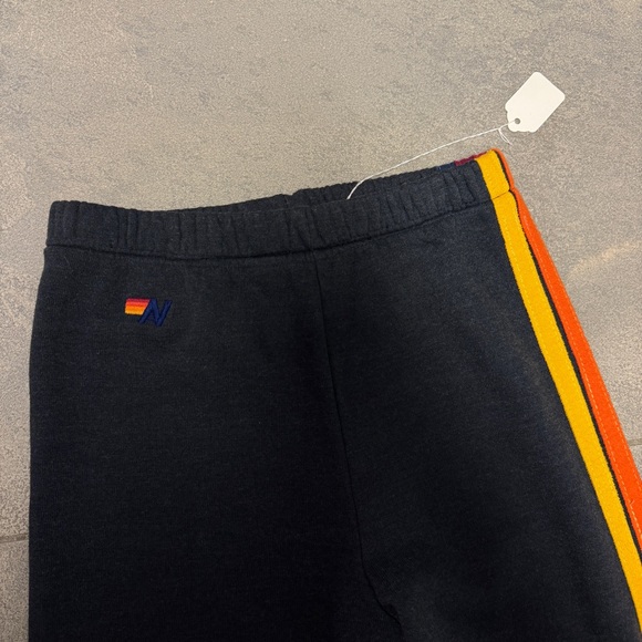 SOLD! Aviator Nation 5 Stripe Zip Up Hoodie & Sweatpants Set Charcoal Gray Kids - Picture 7 of 16